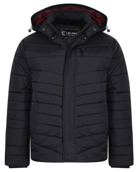 Kam Jeans KV118 Lightweight Quilted Jacket Black - Jakne - Moške bunde za Močnejše Postave