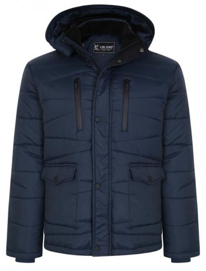 Kam Jeans KV119 Premium Lightweight Qulited Jacket Indigo - Jakne - Moške bunde za Močnejše Postave