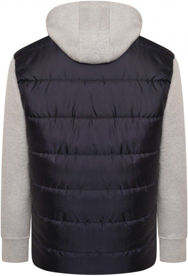 Kam Jeans KV135 Quilted Zip Thru Hoody with Padded Body & Jersey Sleeves Navy TALL SIZES - MOŠKA OBLAČILA MT-6XLT - DALJŠI kroji