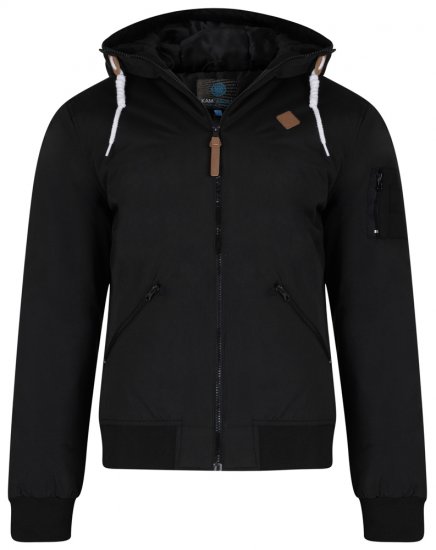 Kam Jeans KV76 Bomber Jacket Black - Jakne - Moške bunde za Močnejše Postave