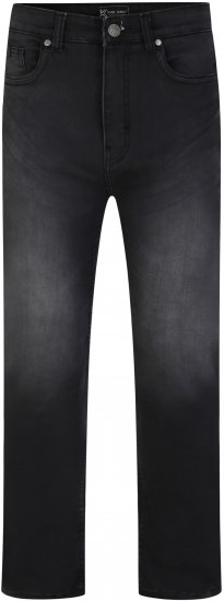 Kam Jeans Nunez Knitted Denim Stretch Fashion Jeans Charcoal - Kavbojke & hlače - Moške Kavbojke in Hlače za Močnejše Postave