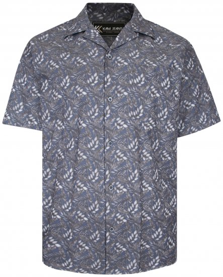 Kam Jeans P011 Premium Short sleeve Shirt Charcoal - Srajce - Moške srajce za Močnejše Postave