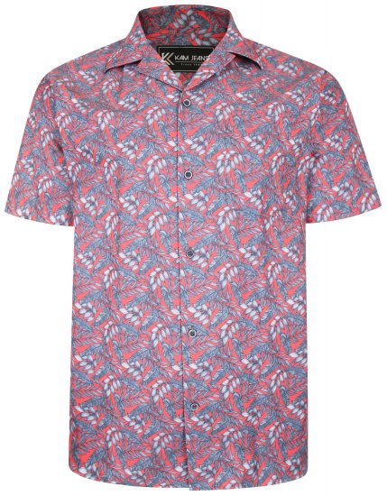 Kam Jeans P011 Premium Short sleeve Shirt Red - Srajce - Moške srajce za Močnejše Postave