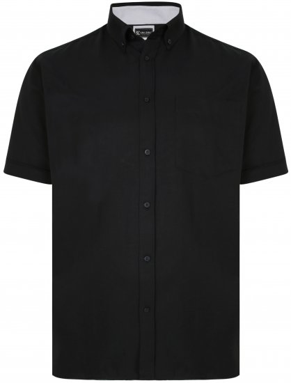 Kam Jeans P020 Premium Short sleeve Oxford Shirt Black - Srajce - Moške srajce za Močnejše Postave