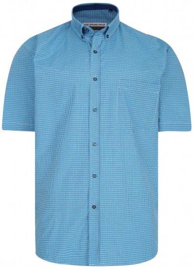 Kam Jeans P641 Premium Short Sleeve Shirt Turquoise - Srajce - Moške srajce za Močnejše Postave