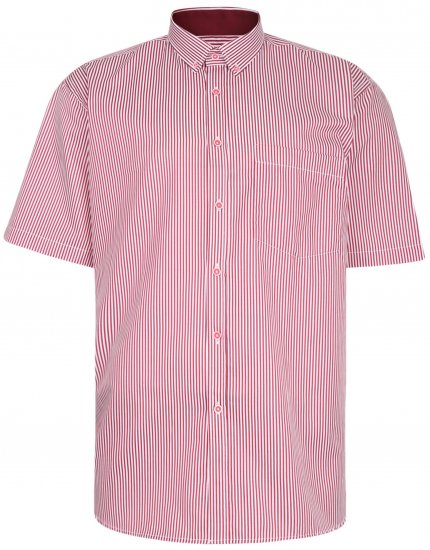 Kam Jeans 643 Premium Short Sleeve Shirt Burgundy - Srajce - Moške srajce za Močnejše Postave