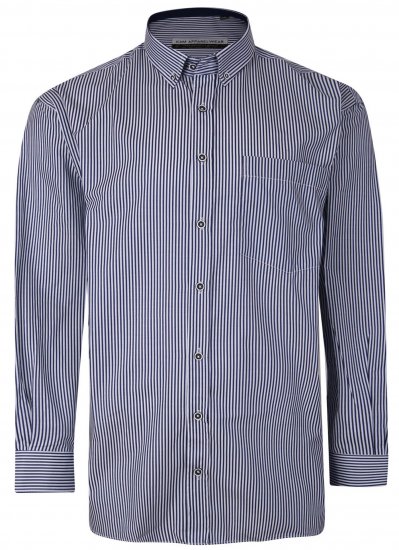 Kam Jeans P643 Premium Stripe Shirt Navy - Srajce - Moške srajce za Močnejše Postave