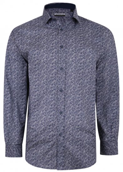 Kam Jeans P680 Floral Print Shirt Navy - Srajce - Moške srajce za Močnejše Postave