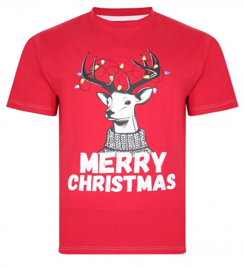 Kam Jeans X015 T-Shirt Red - Kratke Majice - Moške kratke majice za močnejše postave