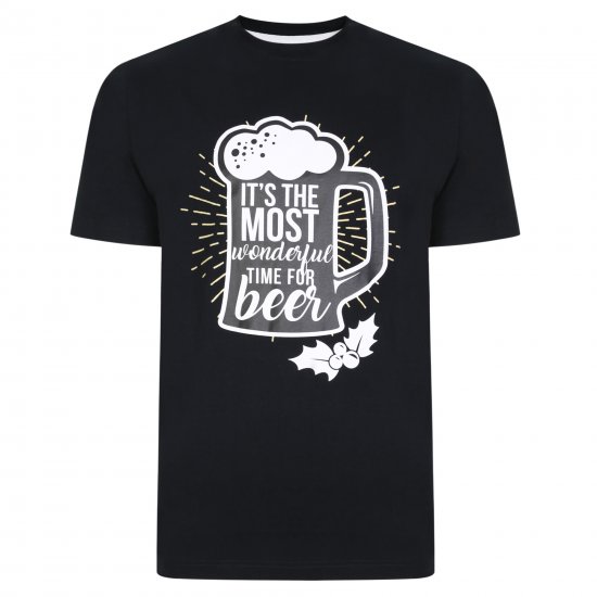 Kam Jeans X018 T-Shirt Black - Kratke Majice - Moške kratke majice za močnejše postave