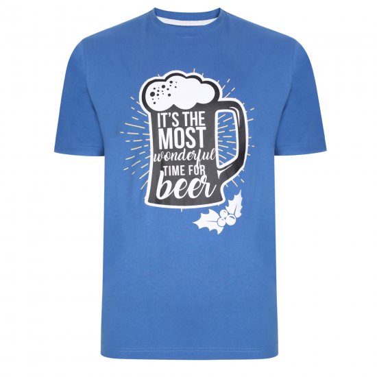 Kam Jeans X018 T-Shirt Blue - Kratke Majice - Moške kratke majice za močnejše postave