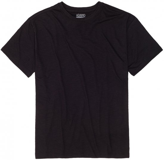 Adamo Kevin Regular fit T-shirt Slub Black - Kratke Majice - Moške kratke majice za močnejše postave