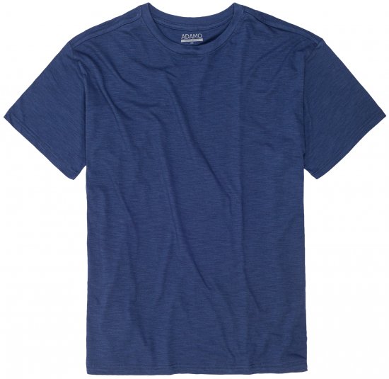 Adamo Kevin Regular fit T-shirt Slub Blue - Kratke Majice - Moške kratke majice za močnejše postave