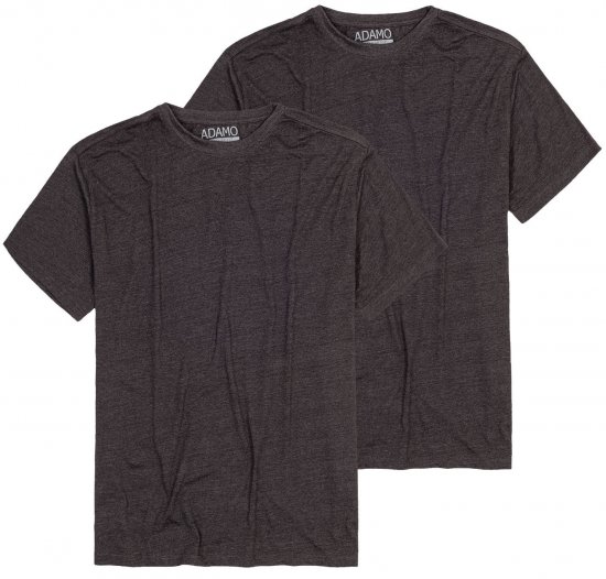 Adamo Kilian Regular fit 2-pack T-shirt Charcoal - Kratke Majice - Moške kratke majice za močnejše postave