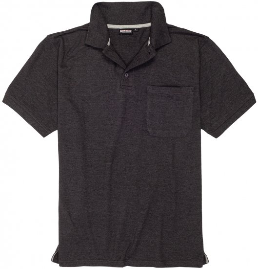 Adamo Klaas Regular fit Polo Shirt with Pocket Charcoal - Polo majice - Moške Polo Majice za Močnejše Postave