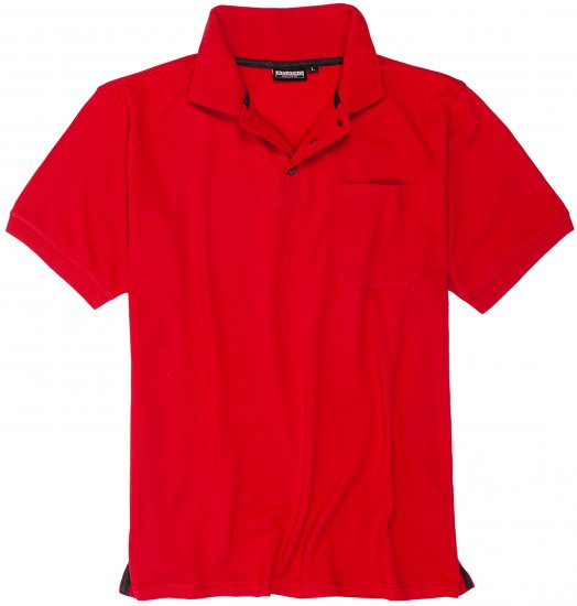 Adamo Klaas Regular fit Polo Shirt with Pocket Red - Polo majice - Moške Polo Majice za Močnejše Postave