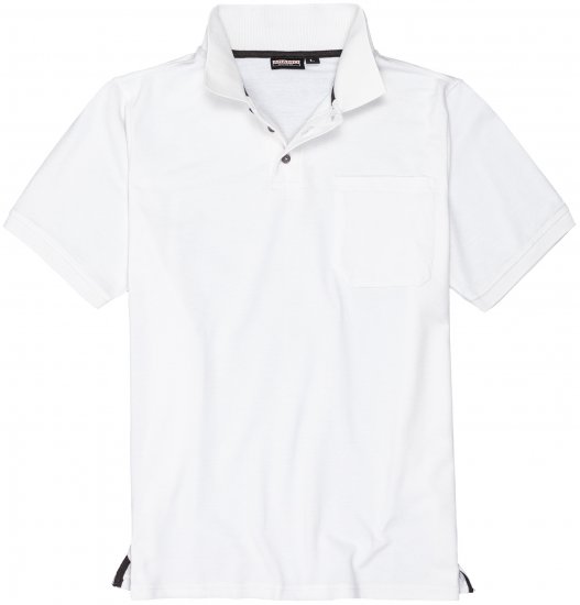 Adamo Klaas Regular fit Polo Shirt with Pocket White - Polo majice - Moške Polo Majice za Močnejše Postave
