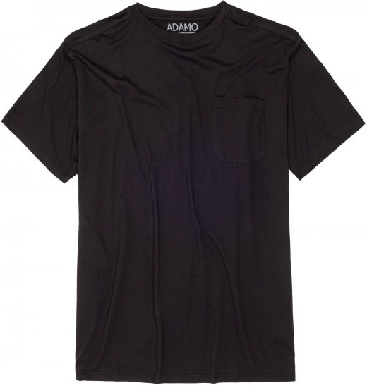 Adamo Kody Regular fit T-shirt with Pocket Black - Kratke Majice - Moške kratke majice za močnejše postave