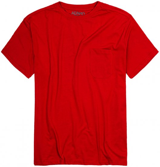 Adamo Kody Regular fit T-shirt with Pocket Red - Kratke Majice - Moške kratke majice za močnejše postave