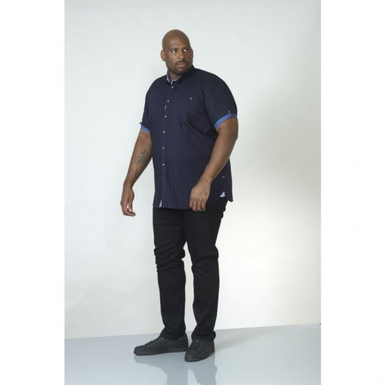 D555 Tim Short Sleeve Shirt Navy - Srajce - Moške srajce za Močnejše Postave