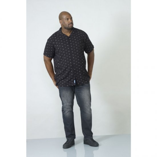 D555 Luciano Bowling Shirt Black - Srajce - Moške srajce za Močnejše Postave