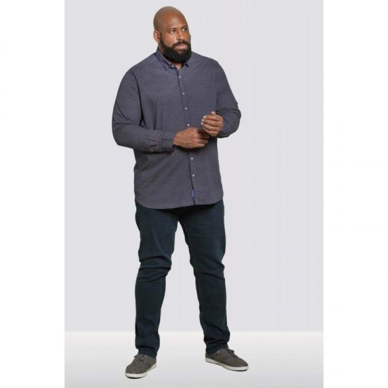 D555 Babworth Long Sleeve Shirt Navy - Srajce - Moške srajce za Močnejše Postave