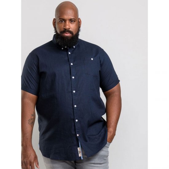D555 Brixton Shirt Navy - Srajce - Moške srajce za Močnejše Postave