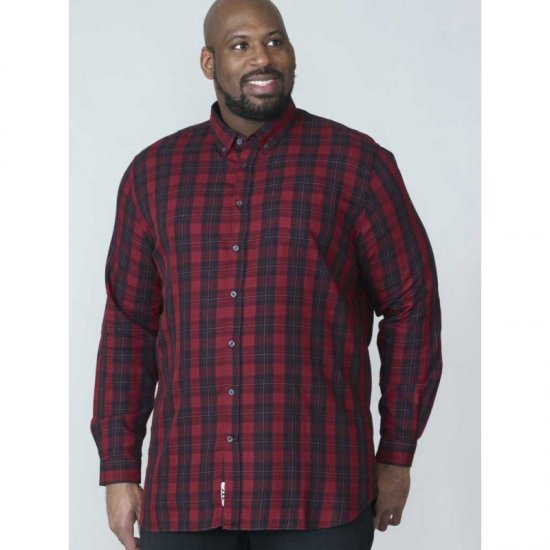 D555 Theo Long Sleeve Check Shirt - Srajce - Moške srajce za Močnejše Postave