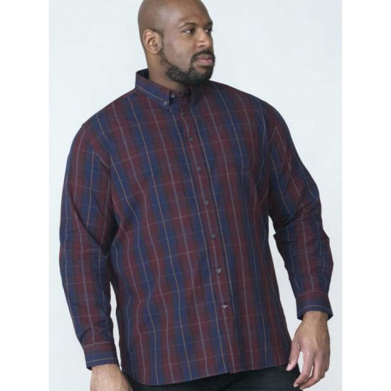 D555 Grady Long Sleeve Check Shirt - Srajce - Moške srajce za Močnejše Postave