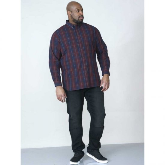 D555 Grady Long Sleeve Check Shirt - Srajce - Moške srajce za Močnejše Postave