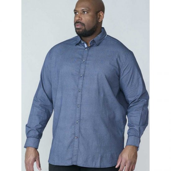 D555 Kermit Long Sleeve Printed Shirt - Srajce - Moške srajce za Močnejše Postave