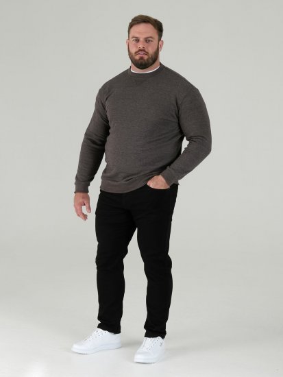 D555 Sweat Sweatshirt Grey - Puloverji & jopice - Moški Puloverji & Jopice za Močnejše Postave