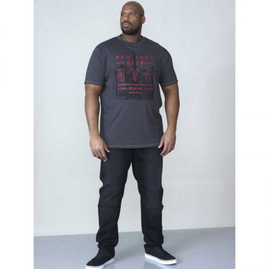 D555 Alex T-shirt Charcoal - Kratke Majice - Moške kratke majice za močnejše postave