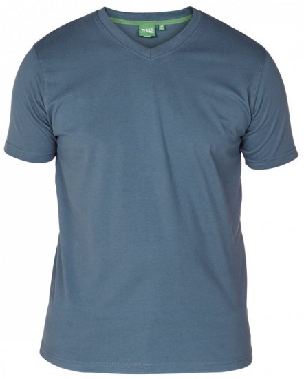 D555 Signature V-neck T-shirt Teal - Kratke Majice - Moške kratke majice za močnejše postave