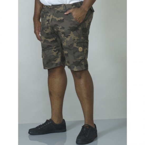 D555 Marty Camo Shorts Green - Kratke hlače - Moške Kratke Hlače za Močnejše Postave