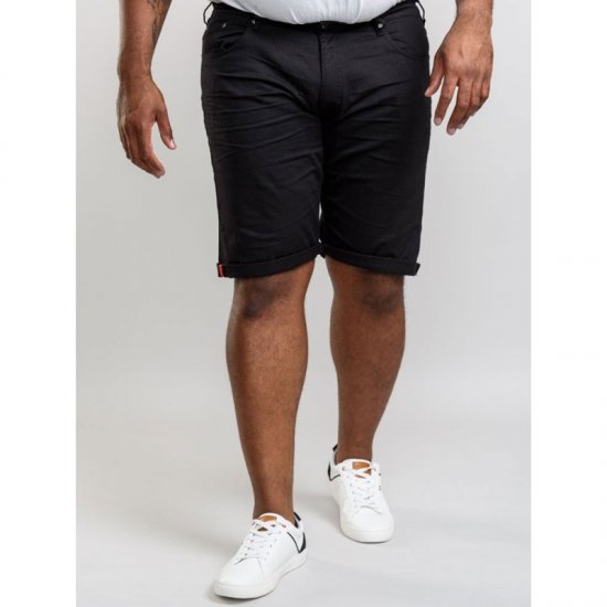 D555 Gilbert Stretch Shorts Black - Kratke hlače - Moške Kratke Hlače za Močnejše Postave