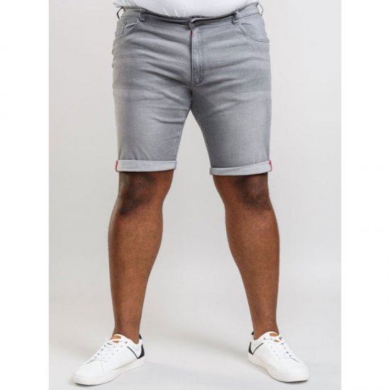 D555 Griffin Denim Shorts Grey - Kratke hlače - Moške Kratke Hlače za Močnejše Postave