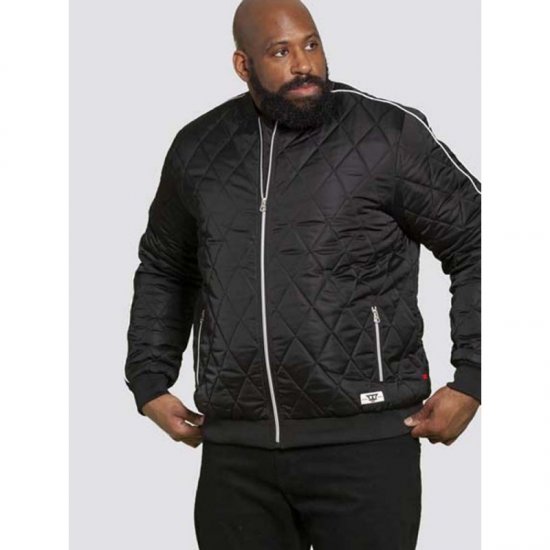 D555 Skipton Quilted Bomber Jacket Black - Jakne - Moške bunde za Močnejše Postave