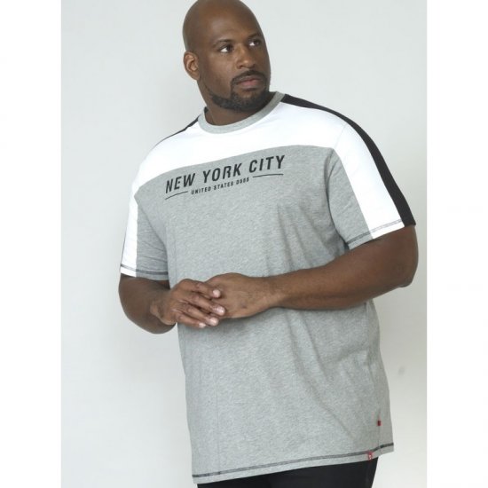 D555 Alvester T-shirt Grey - Kratke Majice - Moške kratke majice za močnejše postave