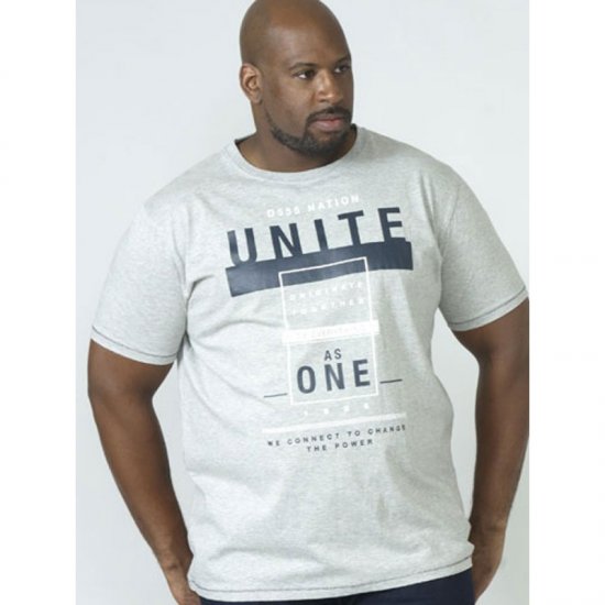 D555 Phillip T-shirt Grey - Kratke Majice - Moške kratke majice za močnejše postave