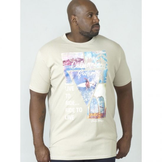 D555 Gordon T-shirt Pale Khaki - Kratke Majice - Moške kratke majice za močnejše postave