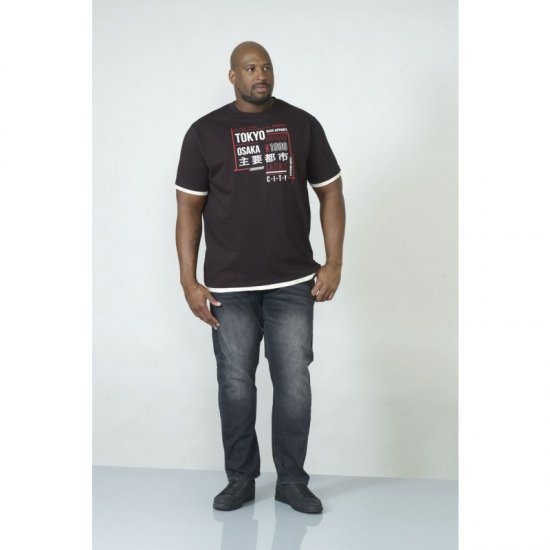 D555 Merlin T-shirt Black - Kratke Majice - Moške kratke majice za močnejše postave