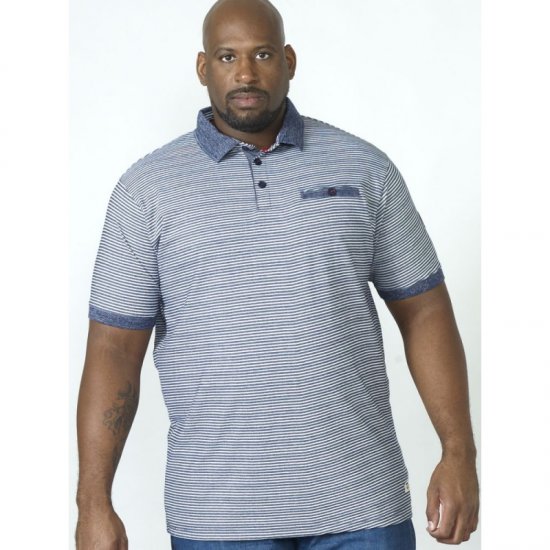 D555 Tyrone Polo Blue - Polo majice - Moške Polo Majice za Močnejše Postave