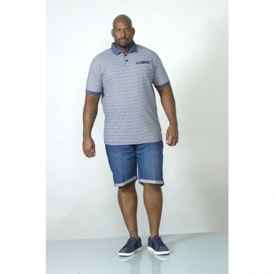 D555 Tyrone Polo Blue - Polo majice - Moške Polo Majice za Močnejše Postave