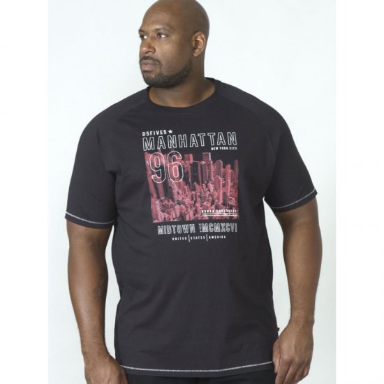 D555 Perry T-shirt Black - Kratke Majice - Moške kratke majice za močnejše postave