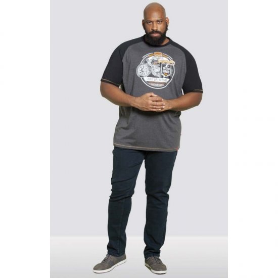 D555 Dallas T-shirt Charcoal - Kratke Majice - Moške kratke majice za močnejše postave