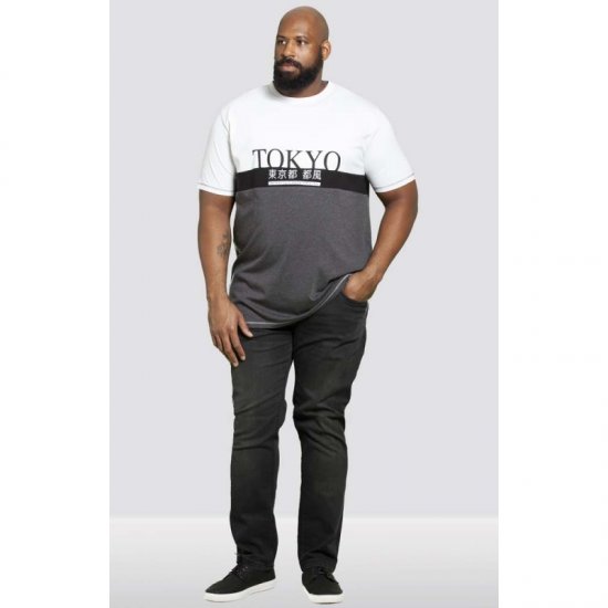 D555 Morris T-shirt Charcoal - Kratke Majice - Moške kratke majice za močnejše postave