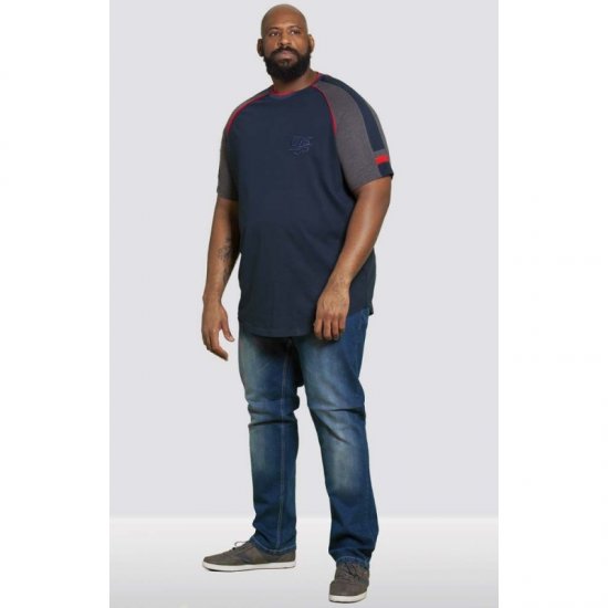 D555 Brendon T-shirt Navy - Kratke Majice - Moške kratke majice za močnejše postave