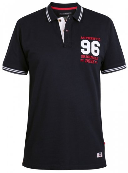 D555 Bartley Polo Dark Navy - Polo majice - Moške Polo Majice za Močnejše Postave