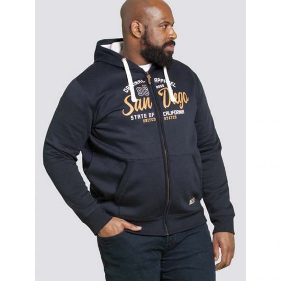 D555 Stockton Hoodie Navy - Puloverji & jopice - Moški Puloverji & Jopice za Močnejše Postave
